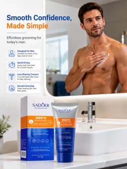 Men's Hair Removal Cream Body Hair Remover Depilatory Cream Gentle Moisturizing Smooth Skin Care Easy Apply for Men Daily Groomi