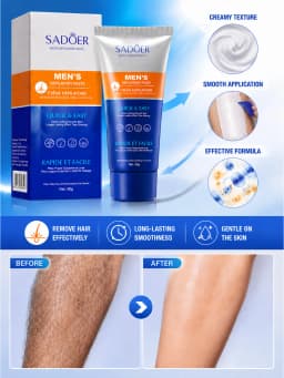 Men's Hair Removal Cream Body Hair Remover Depilatory Cream Gentle Moisturizing Smooth Skin Care Easy Apply for Men Daily Groomi