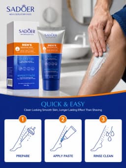 Men's Hair Removal Cream Body Hair Remover Depilatory Cream Gentle Moisturizing Smooth Skin Care Easy Apply for Men Daily Groomi