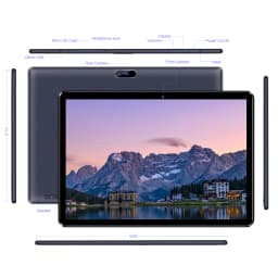 PRITOM 10 inch Tablet Android 13, 64GB, 512GB Expand, Quad-Core, 1280 * 800 HD IPS Screen, Dual Camera, Wi-Fi, Bluetooth, Black