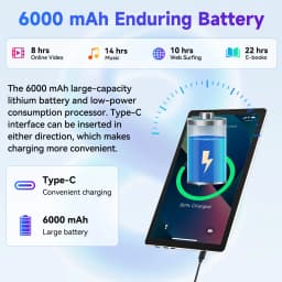 KB1001 Android 16 Tablet 10 Inch IPS HD Display, 20GB RAM (3+17GB Virtual) 64GB ROM, 1TB TF Expandable, A333 5-Core, WiFi6, Face ID Unlock, 6000mAh Battery Tablet for Study & Entertainment