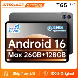 Teclast T65 Android 16 Tablet 13.4 inch 120Hz Max. 26GB RAM 128GB ROM 1920x1200 Unisoc T7280 Octa Core 8000mAh 4G LTE Support 4TB TF Card Extension With Case
