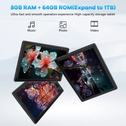 BUFO C11 10.1 Inch Android 15 Tablet PC 20GB(3+17) RAM 64GB ROM Octa Core Processor 1280*800 HD LCD Screen 5000mAh Battery 5MP+8MP Dual Camera Expandable 1TB TF Card Tablet
