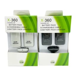 2Pcs 4800mAh Rechargeable Battery With 1 Charging Cable for Xbox 360 Gamepad Batteries Wireless Controller Battery Wholesale