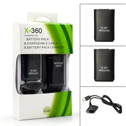 2Pcs 4800mAh Rechargeable Battery With 1 Charging Cable for Xbox 360 Gamepad Batteries Wireless Controller Battery Wholesale
