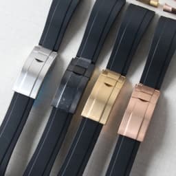 20mm Rubber Watch Band For Yacht-Master Seiko Daytona Submariner Curved End Strap With Endlink Buckle Black Silicone Bracelet