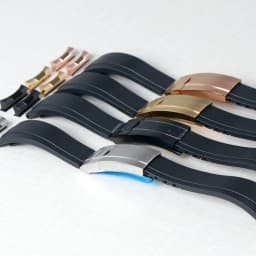 20mm Rubber Watch Band For Yacht-Master Seiko Daytona Submariner Curved End Strap With Endlink Buckle Black Silicone Bracelet