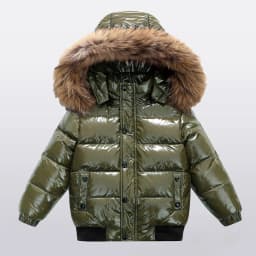 Kids Hooded Coats For Boys And Girls Winter Zip Up Warm Jacket Kid Cotton Padded Down Outerwear Cold Weather Overcoat 2025