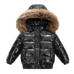 Kids Hooded Coats For Boys And Girls Winter Zip Up Warm Jacket Kid Cotton Padded Down Outerwear Cold Weather Overcoat 2025