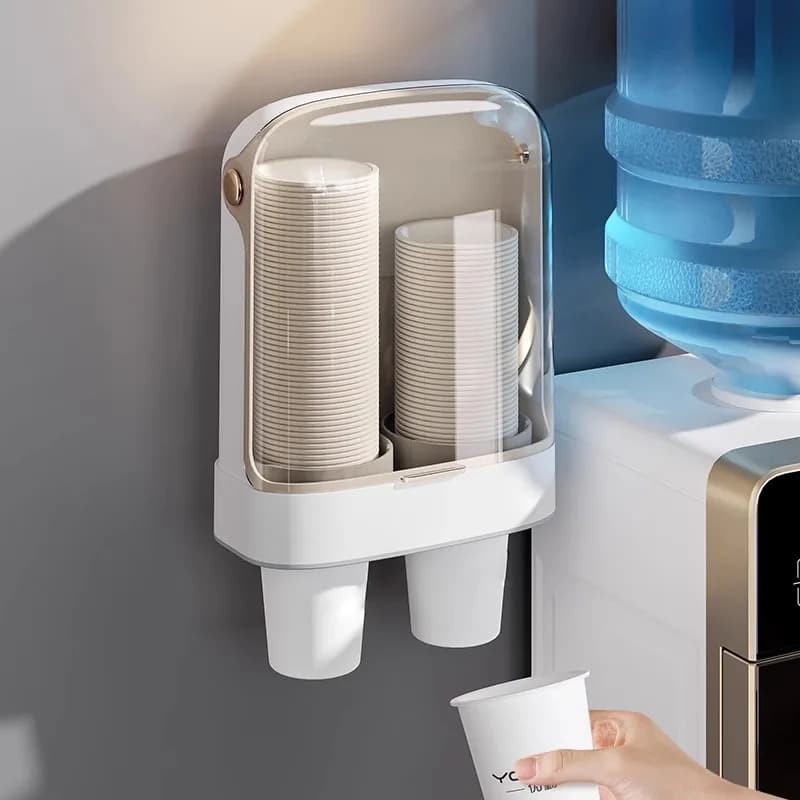 Wall Mounted Disposable Paper Cup Holder for Water Dispenser High-End Storage Rack for Bar Counter