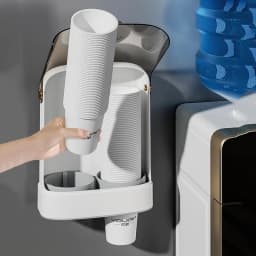 Wall Mounted Disposable Paper Cup Holder for Water Dispenser High-End Storage Rack for Bar Counter