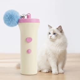 Portable Storage Catapult Cat Toy, Spring Cushion Design Protect Pet Teeth, Interactive Shooting Toy for Indoor Cats Kitten Exer