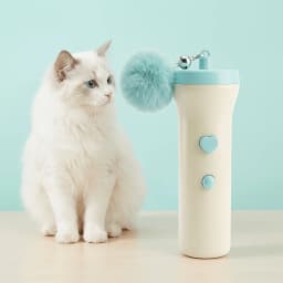 Portable Storage Catapult Cat Toy, Spring Cushion Design Protect Pet Teeth, Interactive Shooting Toy for Indoor Cats Kitten Exer