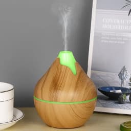 Mini Snow Mountain Hollow out Wood Grain Aromatherapy Humidifier USB Silent Air Moisturizer