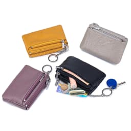 New Women's Wallets Soft Genuine Leather Zipper Purses Large Capacity Money Bag Portable Storage Bag With Keychain Coin Holders