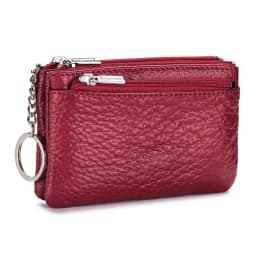 New Women's Wallets Soft Genuine Leather Zipper Purses Large Capacity Money Bag Portable Storage Bag With Keychain Coin Holders