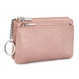 New Women's Wallets Soft Genuine Leather Zipper Purses Large Capacity Money Bag Portable Storage Bag With Keychain Coin Holders