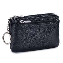 New Women's Wallets Soft Genuine Leather Zipper Purses Large Capacity Money Bag Portable Storage Bag With Keychain Coin Holders