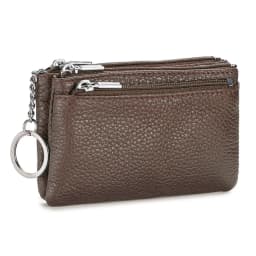 New Women's Wallets Soft Genuine Leather Zipper Purses Large Capacity Money Bag Portable Storage Bag With Keychain Coin Holders