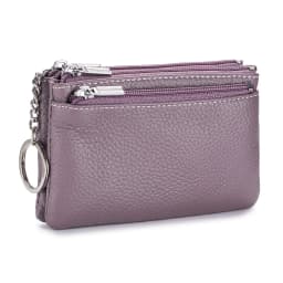 New Women's Wallets Soft Genuine Leather Zipper Purses Large Capacity Money Bag Portable Storage Bag With Keychain Coin Holders