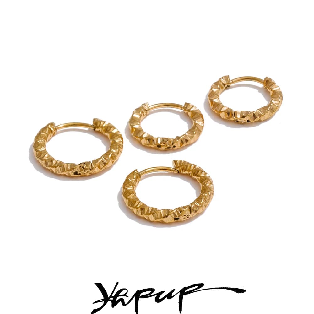 Yhpup 20/15mm Round Daily Wear Hoop Earrings Waterproof Jewelry Women Minimalist Stainless Steel Popular Wholesale Accessories