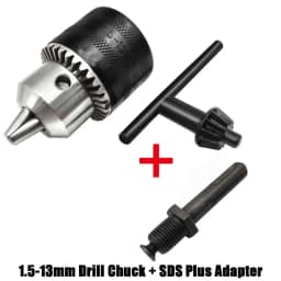1.5-13mm Drill Chuck,1/2-20UNF Mount Impact Driver Bits Chuck Conversion Hex Shank/SDS-Plus Socket Square Adapter with Chuck Key