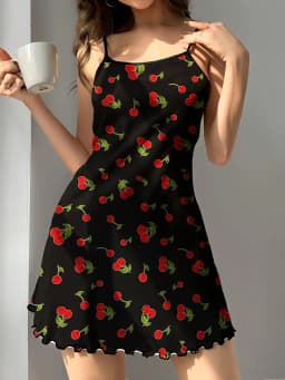 Summer Sleepwear Women' Green Floral Print Nightdress Vintage Sleeveless Slip Sleep Dress Breathable Nightgown Fashion Home Wear