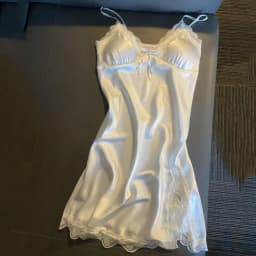 Homewear Lace Bow Women's Pajama Dress Sleeveless Thin Ice Silk Suspender Nightdress Split Party Dress Slim Sling Nightgown Home