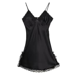 Homewear Lace Bow Women's Pajama Dress Sleeveless Thin Ice Silk Suspender Nightdress Split Party Dress Slim Sling Nightgown Home