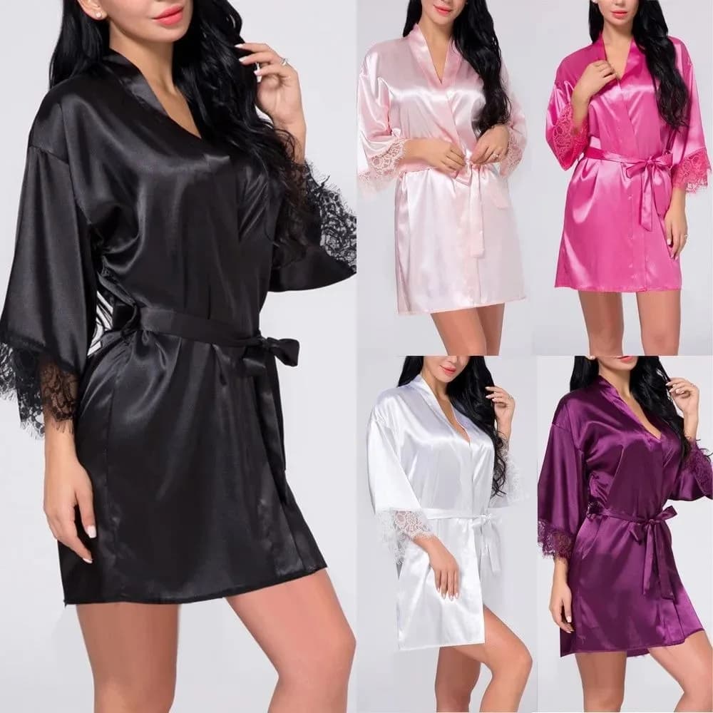 1 Piece Women's Underwear Glossy Robe Pajamas  Nightgown Homewear Fashion Trend sexy