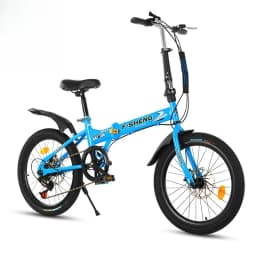 20Inch Folding Bicycle 6-Speed Double Disc Brake Geared Bicycle - Compact Travel-Friendly Bike for Easy Storage And Transport