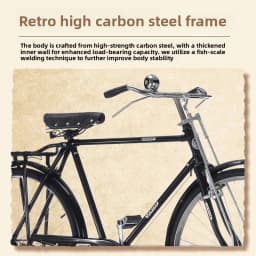 Vintage 28 Inch Bicycle Mountain Ride Nostalgic Retro 80s Style Steel Frame City Cruiser Unisex Bicycle Portable City Commute