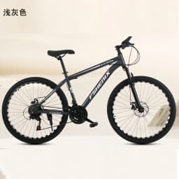 24/26 Inch Mountain Bike with Shock Absorption, Front and Rear Double Disc Brakes, 21-Speed Geared Bicycle