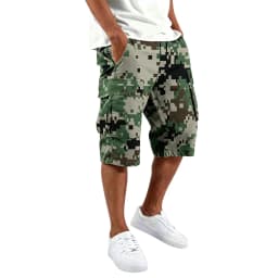 Men's camouflage shorts, men's camouflage work clothes, loose, casual, outdoor sports half-pants casual and comfortable shorts