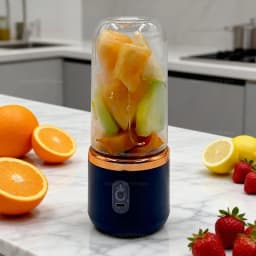 Double Cup Portable Blender USB Juicer Fruit Mixer for Smoothies Milkshakes and Juices Compact Food Processor Orange Juicer