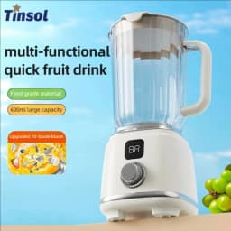 TINSOL New Household Multi-functional Blender with 3000mAh Large-capacity Battery, Ten Blades Extractor Kitchen Utensils