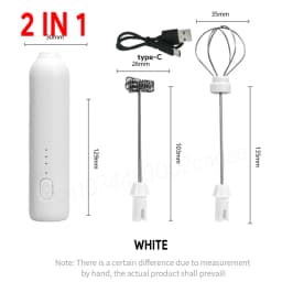 UPGRADED Electric Coffee Frother/MILK Whisk+Egg Beater MINI Food Blender USB Rechargeable Handheld Three Speeds Espresso Tools