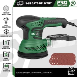 400W Electric Sander Machine 230V with 7-Speed Transmission 125mm Sanding Pad Dust Collector And 21pcs Sandpapers PROSTORMER