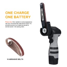 Cordless Belt Sander 180° Adjustable Grinding Head 6500RPM Portable Polishing Machine 10*355mm Sanding Belt For Wood Metal