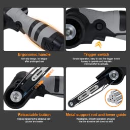 Cordless Belt Sander 180° Adjustable Grinding Head 6500RPM Portable Polishing Machine 10*355mm Sanding Belt For Wood Metal