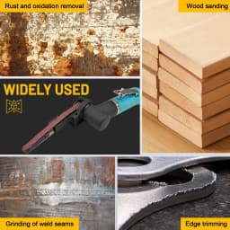 330x10mm Mini Pneumatic Belt Sander Pneumatic Tool with 12pcs Belts 60/80/120 Grit For Aluminium Iron Steel Etc Metal Polishing