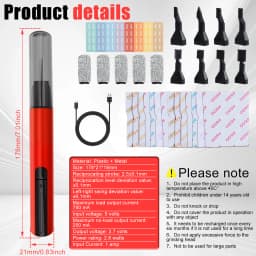 Electric Sanding Pen USB Rechargeable Mini Reciprocating Sander 3 Gears Adjustable Detail Sander for Grinding Polishing Surfaces