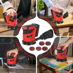 125mm Random Orbital Sander Electric Sanding Grinding Machine 3 Variable Speed Woodworking Power Tools For Milwaukee 18V Battery