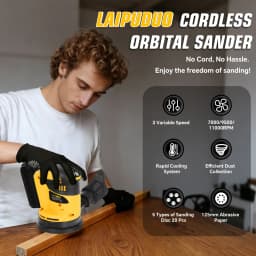 125mm Random Orbital Sander 3-Speed Cordless Electric Sander Woodworking Polishing Sanding Power Tool for Dewalt 20V Battery Pin