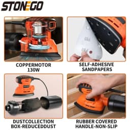 Electric Sander with Dust Collection 12pcs Sanding Sheets Corded Power Sander for Wood Metal Polishing DIY Grinding
