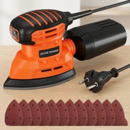 Electric Sander with Dust Collection 12pcs Sanding Sheets Corded Power Sander for Wood Metal Polishing DIY Grinding