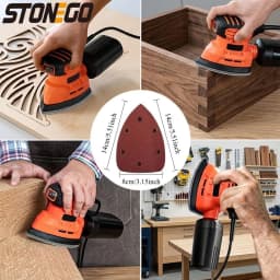 Electric Sander with Dust Collection 12pcs Sanding Sheets Corded Power Sander for Wood Metal Polishing DIY Grinding