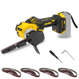 Cordless Detail Belt Sander 680W Brushless Handheld Mini Belt Sander Woodworking Metal Rust Removal For Dewalt 20V Battery Pin