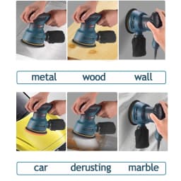 300W Powerful Electric Eccentric Sander 125mm 5 Inch 6 Speed Adjustment Wood Sanding Polisher Portable Car Polishing Machine Wit