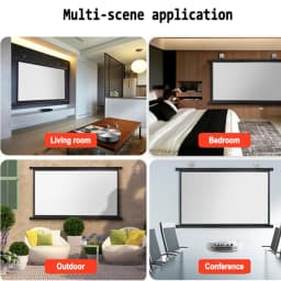 XIAOHUI 100-inch 16:9 Foldable, Wrinkle-Resistant, Washable Wall-Mounted Projector with a White Screen Suitable for Both Indoor
